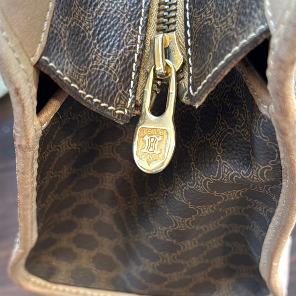 Celine Brown Tote Bag with Luxurious Monogram Pattern - Picture 4 of 9